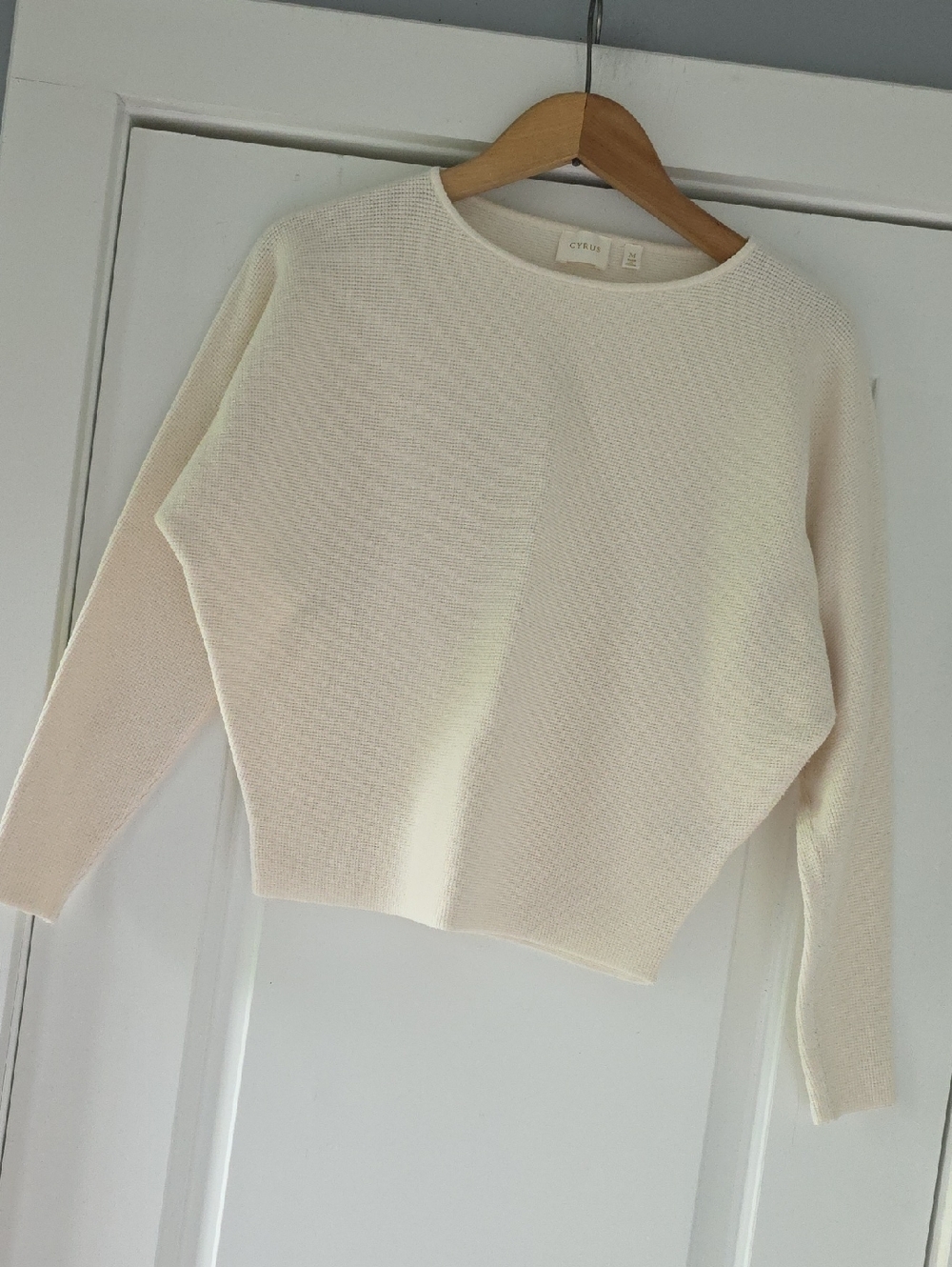 Cyrus Soft Cream Crewneck Knit Sweater
